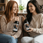 Personalisierte Foto Weinetikett Aufkleber mit Namen und Datum Jahrestag Geburtstag Party Dekor für Paare Schwestern