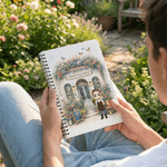 Personalized Boho Gardening Cartoon Character Butterfly A5 Spiral Notebook with Name and 120 Lined Pages Daily Use Birthday Gift for Besties Friends