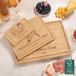 Personalised Engraved Photo Design FSC Bamboo Charcuterie Cutting Board with Text and Juice Groove Kitchen Decor Housewarming Gift for Family Friend