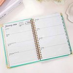 Personalized Birth Flower 2026 Planner A5 Spiral Notebook with Name and Weekly Monthly Planner Pages Birthday Gift for Family Friends