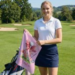 Serviette de golf gaufrée classique à séchage rapide avec nom et mousqueton Accessoire de golf personnalisé Cadeau d'anniversaire pour joueur de golf