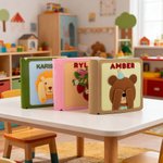 Personalized Cute Bear Lion Strawberry Handmade Felt Kid Quiet Book with Name Birthday Baby Shower Gift for Kids
