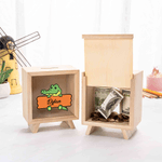 Gepersonaliseerde schattige houten spaarpot met naam Verjaardagscadeau voor kinderen