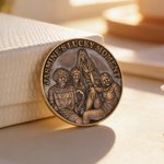 Pièce de monnaie commémorative en or rouge avec texte Cadeau d'anniversaire pour un ami ou une famille