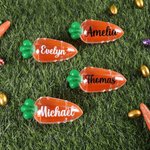 Personalised Mini Carrot Refillable Treat Box with Name Easter Egg Treasure Hunt Basket Filling Easter Party Gift for Kids