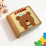 Personalized Cute Bear Lion Strawberry Handmade Felt Kid Quiet Book with Name Birthday Baby Shower Gift for Kids