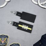 Porte-clés personnalisé Thin Line avec numéro brodé Utilisation quotidienne Cadeau commémoratif pour la police