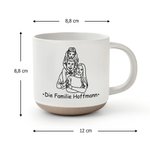 Personalisierte 355 ml Keramiktasse mit Familienfoto im Line-Art und Text für Alltag zum Kaffeetrinken Geburtstag Geschenk für Familie Freunde