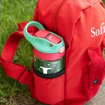 Personlig barnevannflaske 475 ml med søtt skogsdyrdesign navn og silikonsugerør bursdags og skolestartgave til gutter og jenter