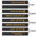 Personalisierter schwarzer Gürtel mit 1-4 Zeilen besticktem Text Geschenk zur Gürtelprüfung oder zum Geburtstag für Karateka oder Taekwondo-Sportler