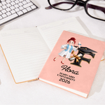 Personalised Cartoon Graduation Character Name A5 A6 PU Leather Notebook with Year and Text Birthday Graduation Gift for Graduates