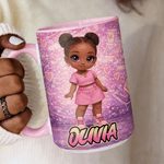 Taza de café de cerámica personalizada con el nombre de un personaje de dibujos animados estilo graffiti para uso diario Regalo de cumpleaños de vuelta al cole para niñas amantes del graffiti