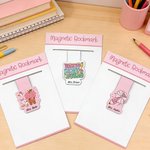 Personalized Cute Pencil Apple Notebook Magnetic Bookmark Clip with Name Reading Supplies Teacher's Day Gift for Teachers Bookworms