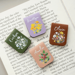 Personalised Birth Flower Bouquet Multicolour Magnetic PU Leather Bookmark Clip with Name Birthday Gift for Book Lovers