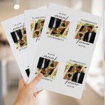 Personalized Dainty Photo Waterproof Wine Stickers Labels with Name and Date Engagement Wedding Anniversary Gift for Couple