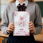 Personalized Butterfly Floral 2026-2028 Spiral Planner Notebook with Name and Weekly Monthly Planner Pages New Year Birthday Gift for Family Friends