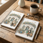 Personalized Boho Gardening Cartoon Character Butterfly A5 Spiral Notebook with Name and 120 Lined Pages Daily Use Birthday Gift for Besties Friends