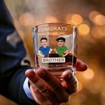 Personalized Cartoon Character Face Photo Whiskey Decanter with Name Bar Accessory Father's Day Gift for Man