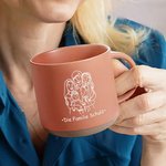 Personalisierte 355 ml Keramiktasse mit Familienfoto im Line-Art und Text für Alltag zum Kaffeetrinken Geburtstag Geschenk für Familie Freunde