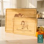 Personalised Engraved Photo Design FSC Bamboo Charcuterie Cutting Board with Text and Juice Groove Kitchen Decor Housewarming Gift for Family Friend