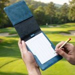 Personalized Cartoon Character Golf Cart PU Leather Golf Scorecard Holder with Name and Pencil Loop Golf Accessories Birthday Gift for Golf Lover