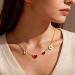 Henkilökohtainen Birthstone Constellation Initial Heart riipukset kaulakoru vuosipäivä äitienpäivä syntymäpäivälahja naisille