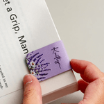 Personalised Floral PU Leather Magnetic Bookmark Clip with Name Birthday Gift for Book Lovers