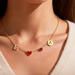 Henkilökohtainen Birthstone Constellation Initial Heart riipukset kaulakoru vuosipäivä äitienpäivä syntymäpäivälahja naisille