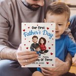 Henkilökohtainen perheenä kolmen sarjakuvahahmot Rakennus Brick palapelit nimi ja päivämäärä Home Decor Isänpäivä lahja isälle perheelle