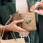 Portefeuille en cuir PU avec porte-cartes et nom pour une utilisation quotidienne Cadeau d'anniversaire pour les femmes