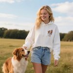 Gepersonaliseerd Geborduurde Cartoonhond Avatar T-shirt Sweatshirt Hoodie met 1–2 Foto’s en Namen Verjaardagscadeau voor Huisdierliefhebbers