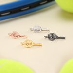 Personalized Tennis Racket Birthstone Sporty Watch Band Charm Smartwatch Accessories Birthday Game Day Gift for Tennis Lover Coach