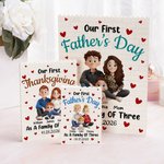 Henkilökohtainen perheenä kolmen sarjakuvahahmot Rakennus Brick palapelit nimi ja päivämäärä Home Decor Isänpäivä lahja isälle perheelle