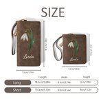 Portefeuille en cuir PU avec porte-cartes et nom pour une utilisation quotidienne Cadeau d'anniversaire pour les femmes