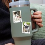 Personalized Postage Stamp Design Photo Stickers Labels with Name and Face Value Birthday Memorial Gift for Family Friends