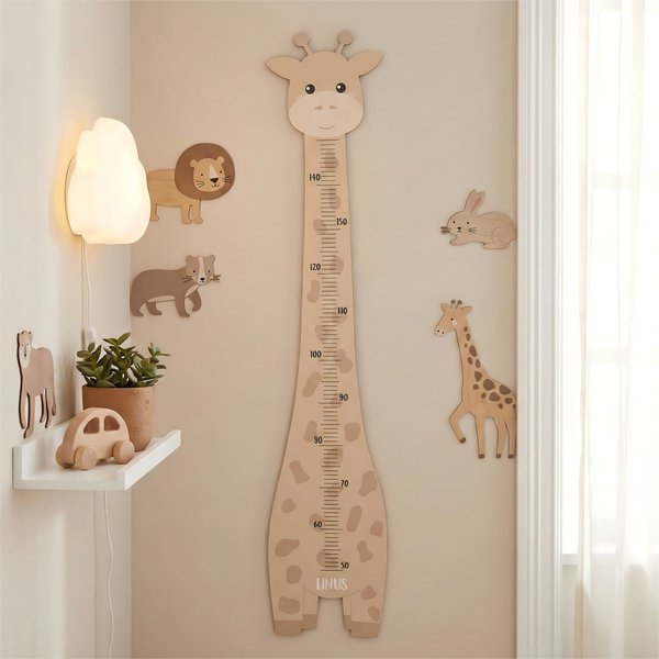 Personalisierte Giraffe Messlatte aus Filz mit Namen weiche Wachstumsmesser Kinderzimmer Wanddeko Taufe Babyparty Geburtstag Geschenk für Baby Kinder