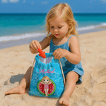 Personalisierte Cartoon-Charakter Obst Muster schnell trocknen übergroßen Strand Handtuch mit Namen und Drawstring Tasche täglichen Strand Party Geschenk für Schwimmer Freunde