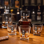 Personalized Cartoon Character Football Whiskey Decanter with Engraved Name Father's Day Birthday Gift for Father Friends Bartenders