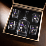 Personalized Cartoon Character Football Whiskey Decanter with Engraved Name Father's Day Birthday Gift for Father Friends Bartenders
