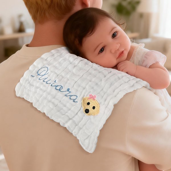 Serviette de toilette pour bébé avec nom brodé Cadeau de douche de bébé pour nouveau-né