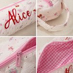 Borsa personalizzata di grande capacità per la conservazione degli strumenti per capelli con nome e maniglia ricamati Regalo di compleanno essenziale per le donne parrucchiere