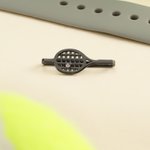 Personalized Tennis Racket Birthstone Sporty Watch Band Charm Smartwatch Accessories Birthday Game Day Gift for Tennis Lover Coach