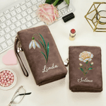 Portefeuille en cuir PU avec porte-cartes et nom pour une utilisation quotidienne Cadeau d'anniversaire pour les femmes