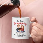 Personalized As a Family of Three Cartoon Characters 11 oz 15 oz White Ceramic Coffee Mug with Name and Date Our First Father's Day Gift for Dad