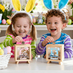 Personalized Bunny Ear Tractor Wooden Money Box Piggy Bank with Name and Initial Easter Party Gift for Boys Girls