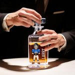 Personalized Football Cartoon Character Whiskey Decanter with Name and Number Birthday Game Day Gift for Football Lovers