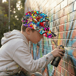 Personalized Graffiti Style Baseball Cap with Name Daily Use Birthday Gift for Kids