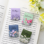 Personalised Floral PU Leather Magnetic Bookmark Clip with Name Birthday Gift for Book Lovers