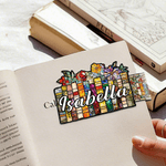 Personalized Stained Glass Floral Magnetic Bookmark Clip with Name Daily Use Book Club Birthday Gift for Bookworm Book Lover