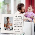Personalised Baby and Daddy Leather Photo Frame with Name and Text Birthday First Father’s Day Gift for Him